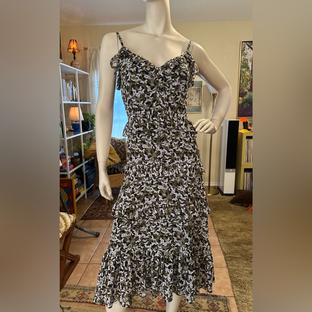 Michael Stars ruffle butterfly tiered dress sz XS